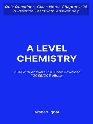 cover image of A Level Chemistry MCQ Questions and Answers PDF | IGCSE GCE Chemistry MCQs E-Book PDF